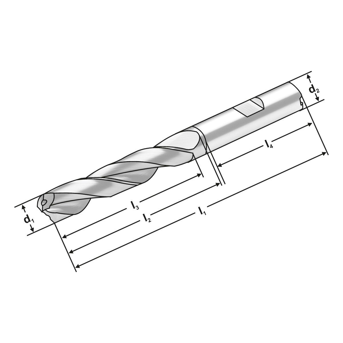 VHM Bohrer 5XD | 3.20 mm 140° | 3.20 mm x 6 mm