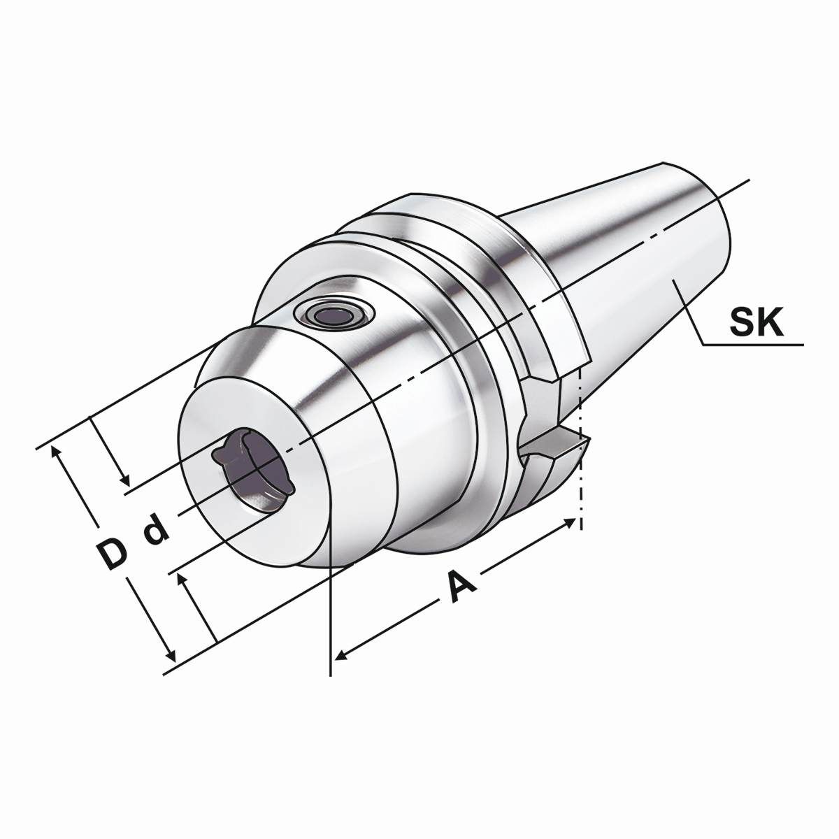 Fräseraufnahme BT 40-10-63 mit Kühlkanälen