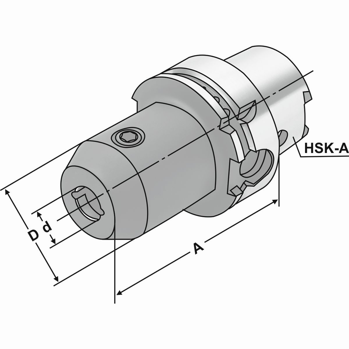 Fräseraufnahme HSK 63-08-100 mit Kühlkanälen