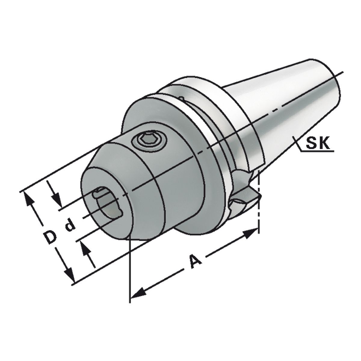 Fräseraufnahme BT 40-08-50 mit Kühlkanälen