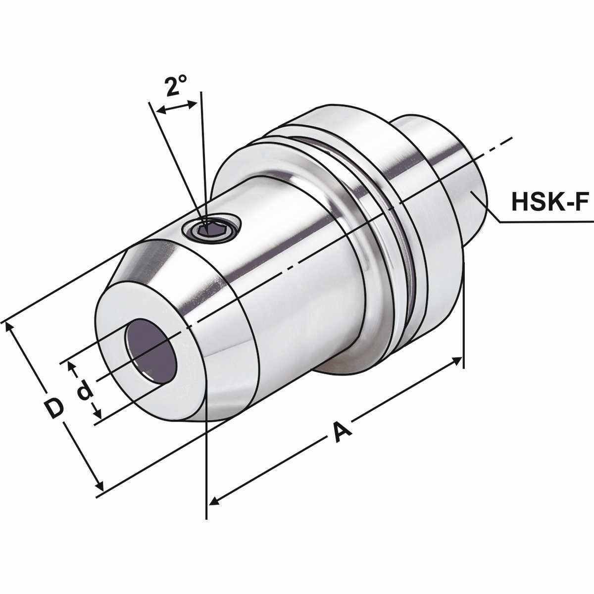 Whistle Notch HSK 63-12-100 DIN 69893 Form F