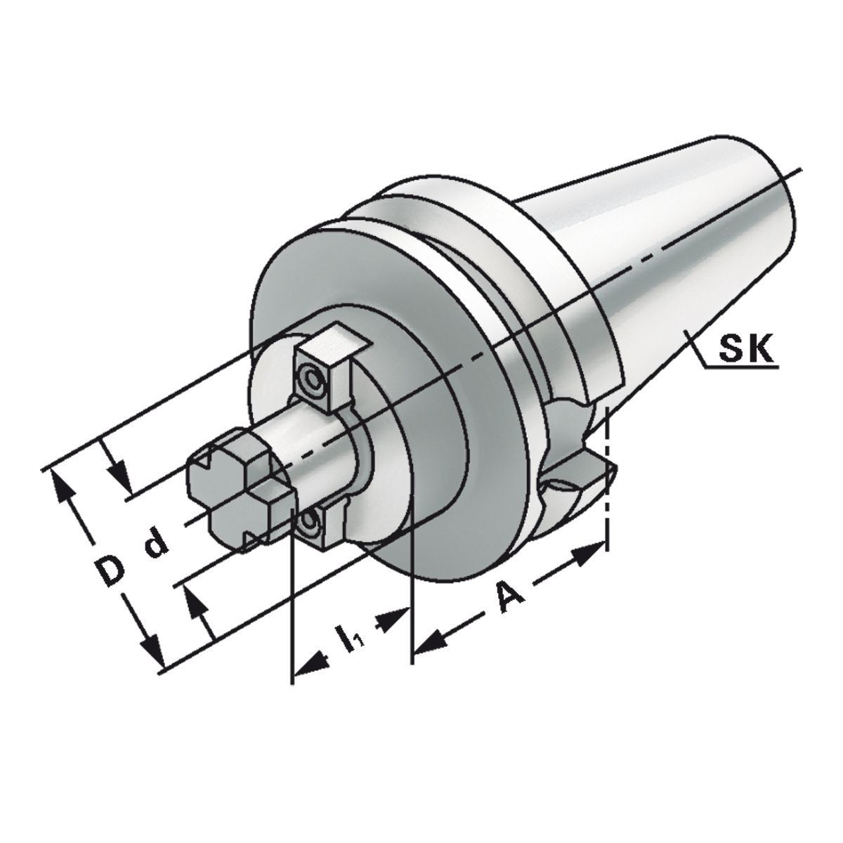 Quernut-Aufsteckdorn BT 40-22-40 JIS B 6339 (MAS-BT) AD/B