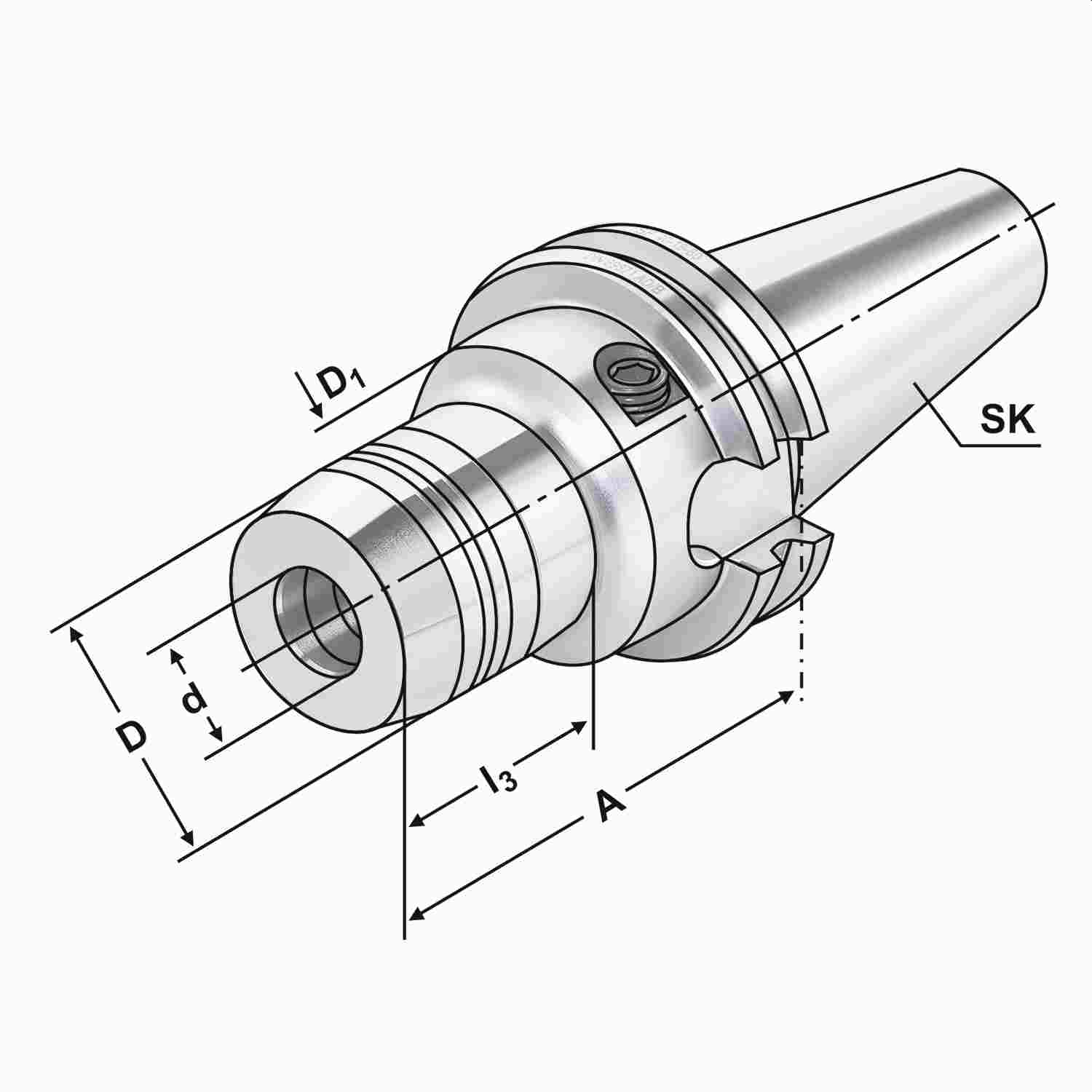 Hydro-Dehnspannfutter SK 50-20-150 DIN 69871 AD/B