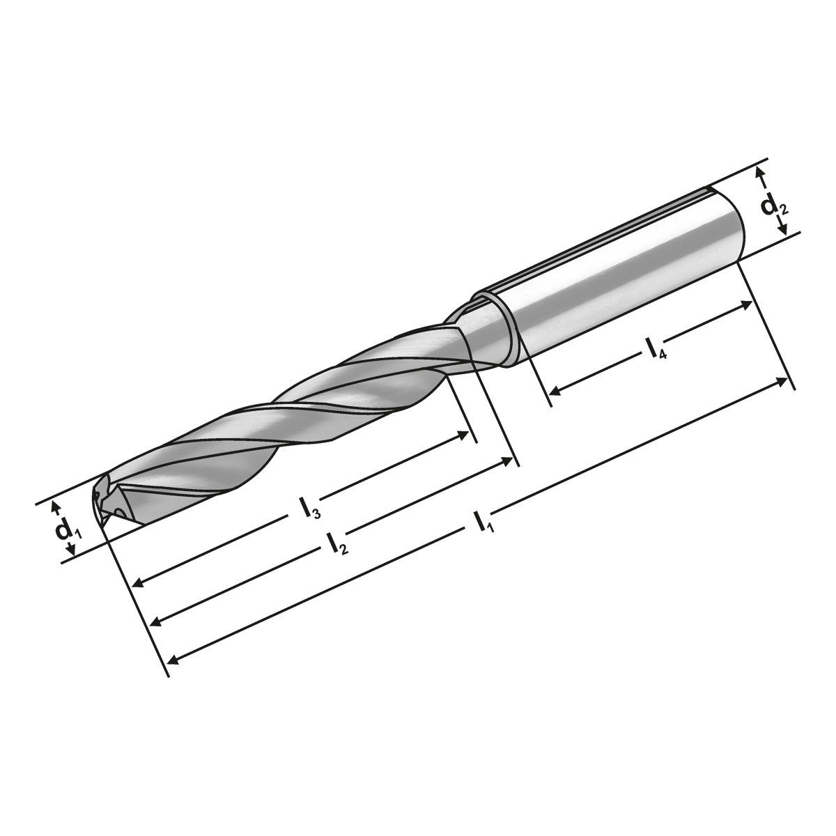 VHM Bohrer 5XD | 3.20 mm 140° | 3.20 mm x 6 mm