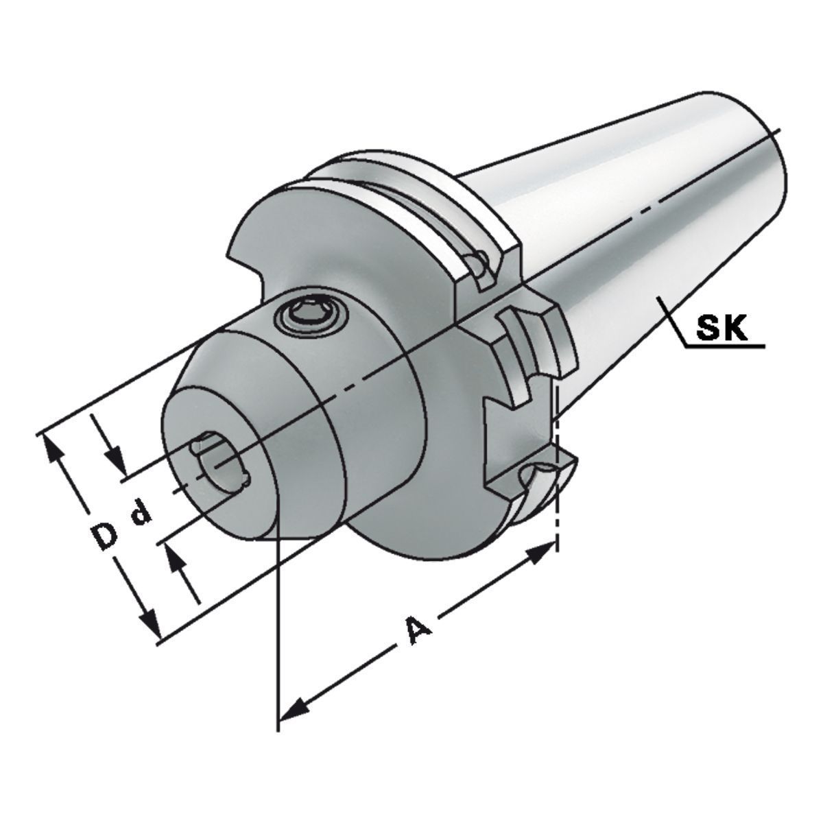 Fräseraufnahme SK 50-12-100 mit Kühlkanälen