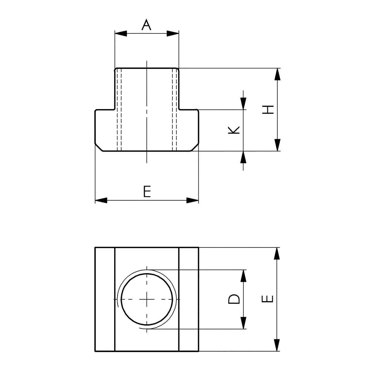 T-Nuten (T-Nutensteine) M10x16