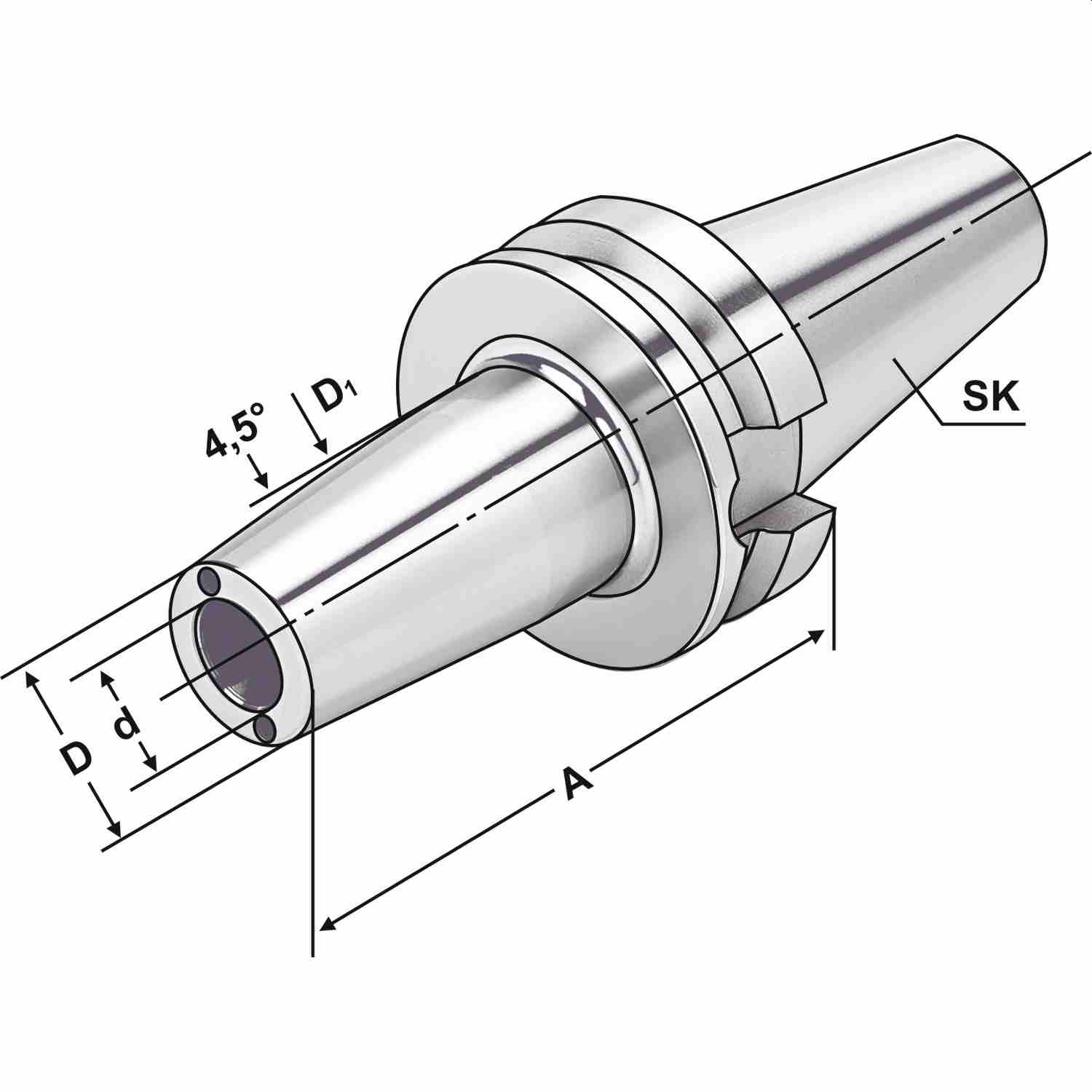 Schrumpffutter BT 40-25-100 mit Kühlkanälen